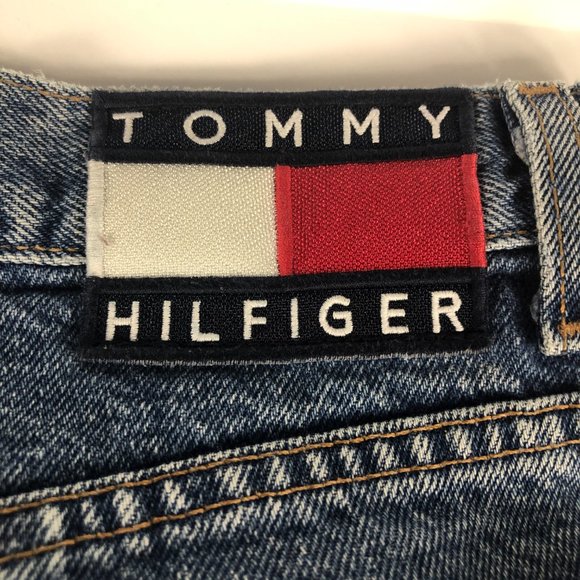 VTG Tommy Hilfiger Jeans Men's 30* Straight Leg Blue Faded Stained Denim Pants - Picture 11 of 16